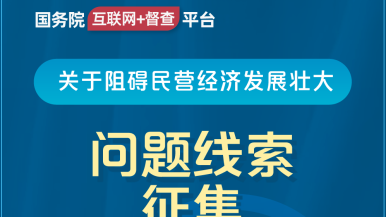 舔鸡巴视频操逼视频国务院“互联网+督查”平台公开征集阻碍民营经济发展壮大问题线索